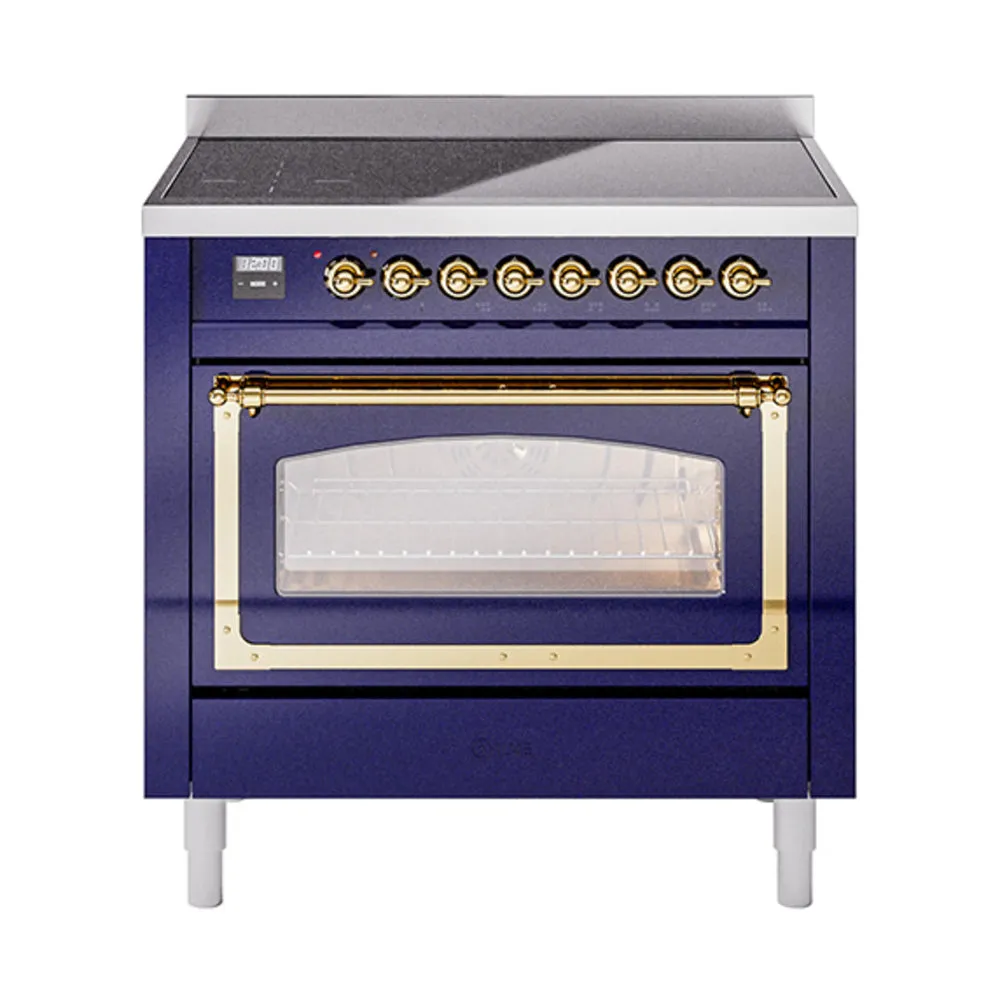 ILVE Nostalgie II Noblesse 36″ Induction Freestanding Range with Triple Glass Door - UNI366NMP