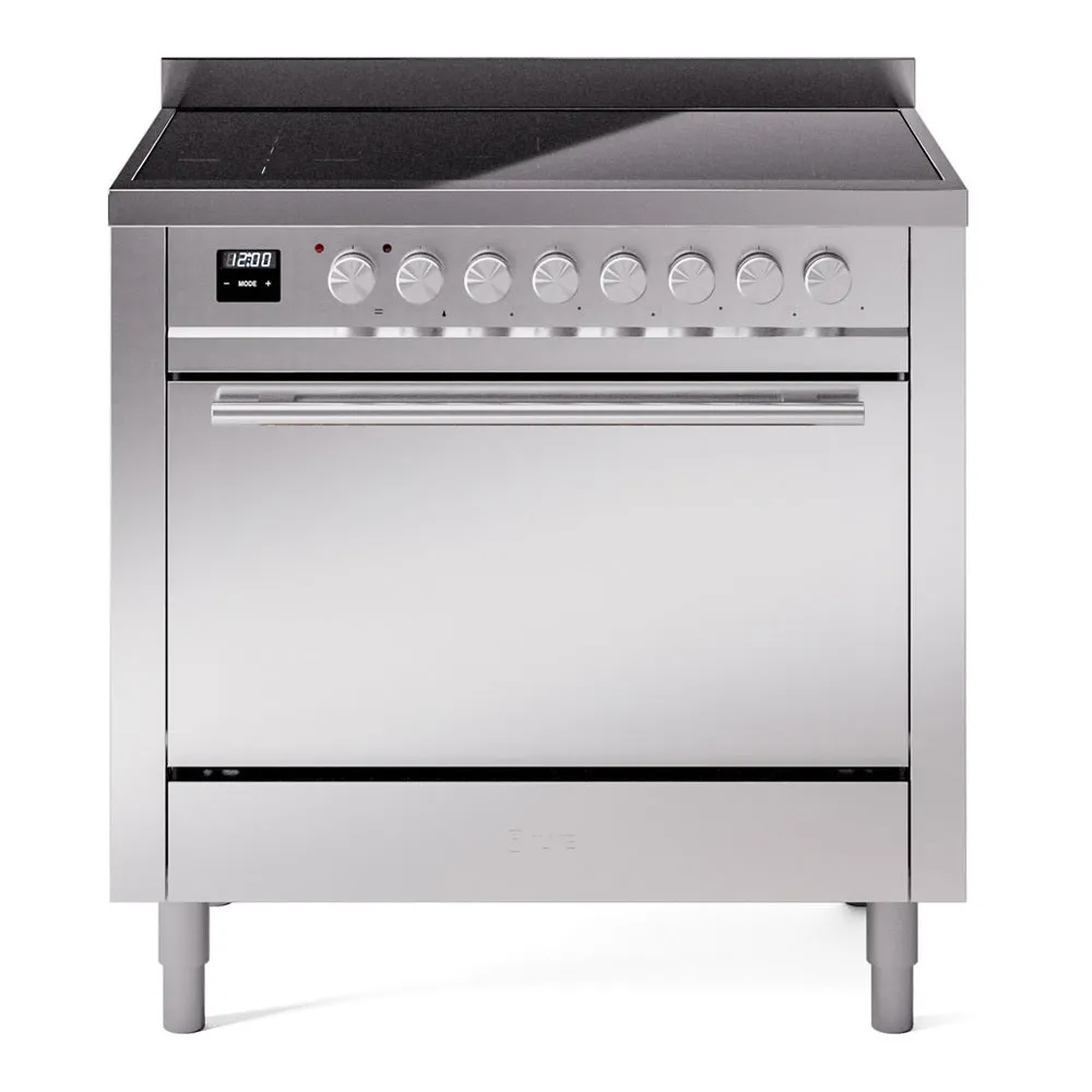 ILVE Professional Plus II 36" Electric Range with 6 Induction Elements Solid Door with Stainless Steel knobs - UPI366QMP