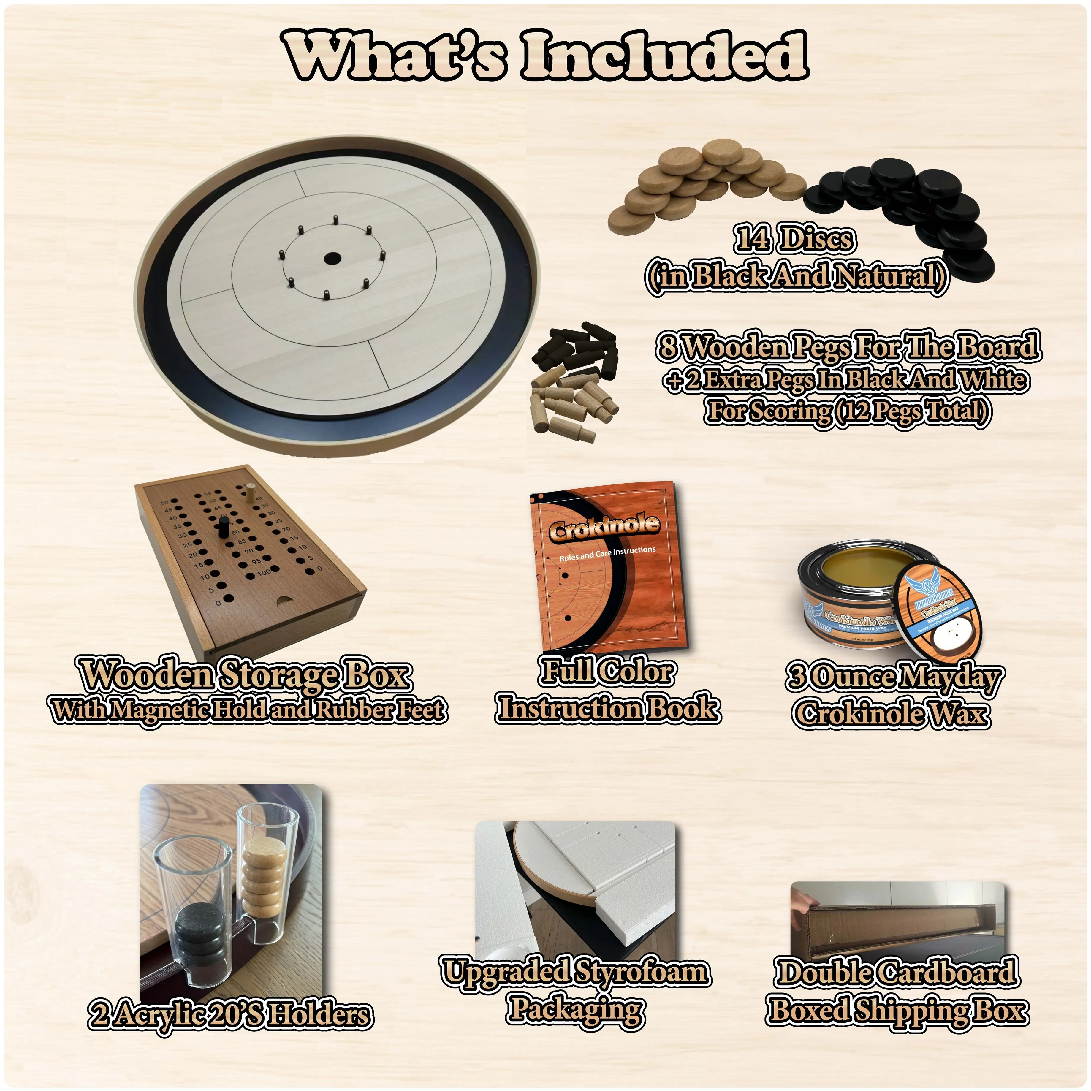 IMPERFECT/RETURNED: Beech ELITE Edition Crokinole Board (2025) Black Ditch   Bag IN STOCK!  #0106
