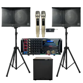 ImPro Epic Star Plus Package 3 with Mixing Amplifier, Speakers, Microphones, and Accessories (6 items)
