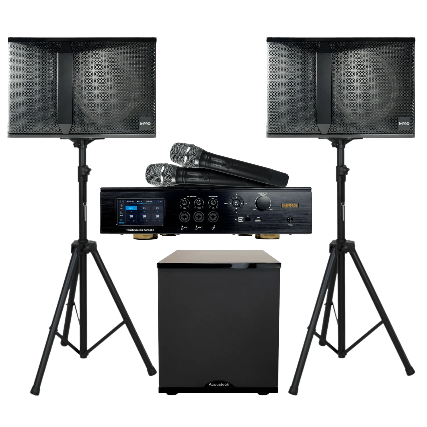 ImPro Star Package with Mixing Amplifier, Speakers, Microphones, and Accessories (4 items)
