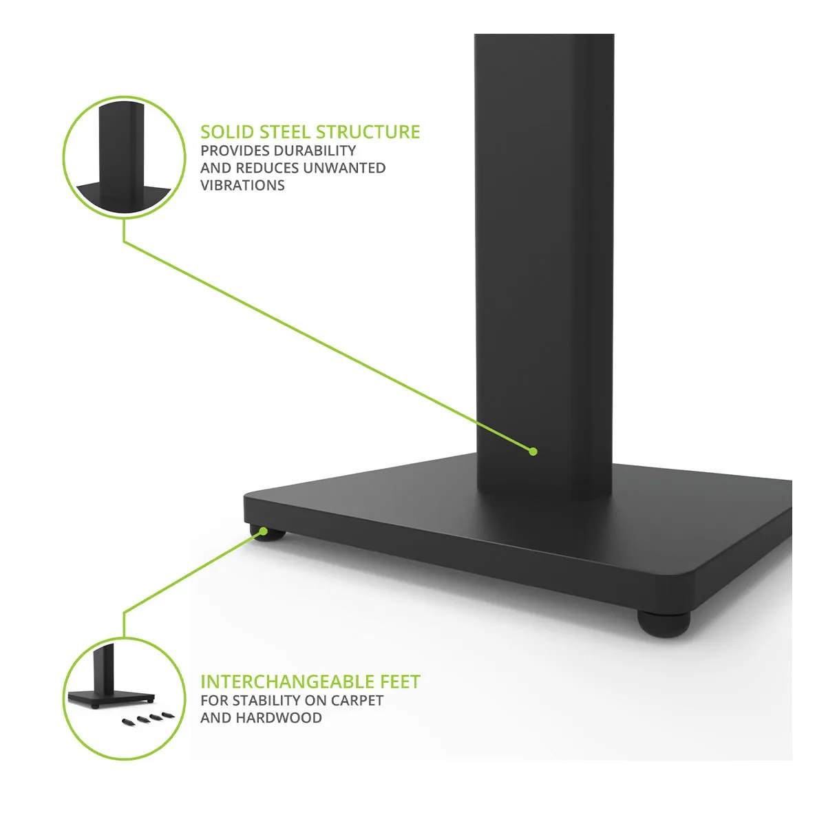 Kanto ST34 34" Universal Bookshelf Speaker Floor Stand - Black (Pair)