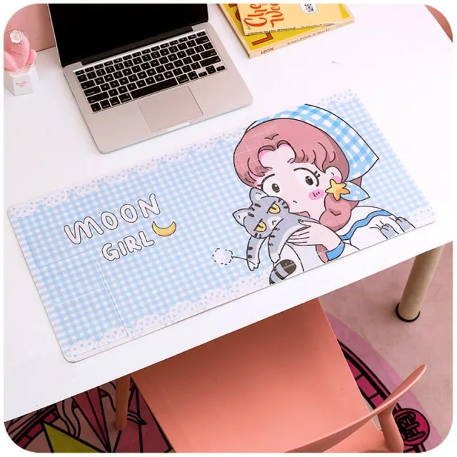Kawaii Bear Flowers Strawberry Desk Pad