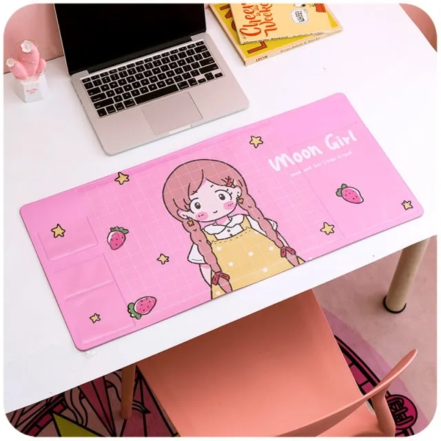 Kawaii Bear Flowers Strawberry Desk Pad