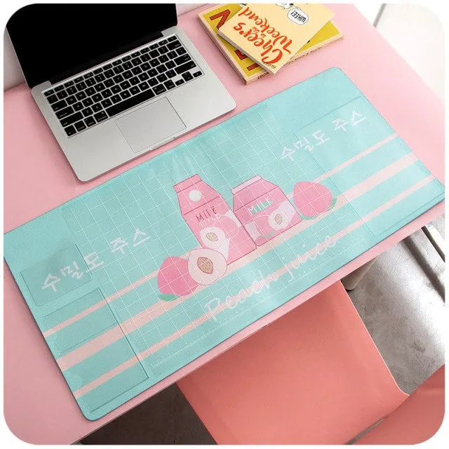 Kawaii Bear Flowers Strawberry Desk Pad