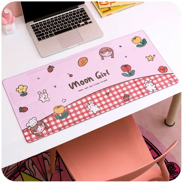 Kawaii Bear Flowers Strawberry Desk Pad