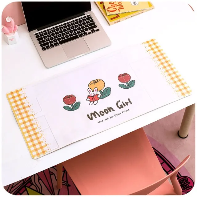 Kawaii Bear Flowers Strawberry Desk Pad