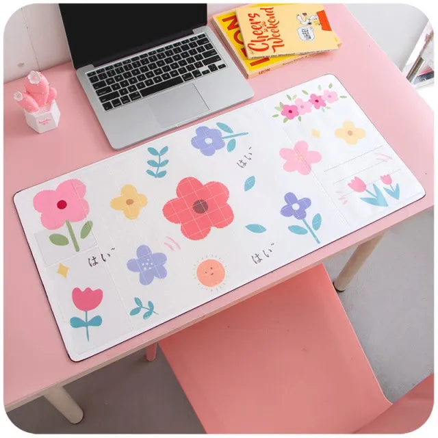 Kawaii Bear Flowers Strawberry Desk Pad
