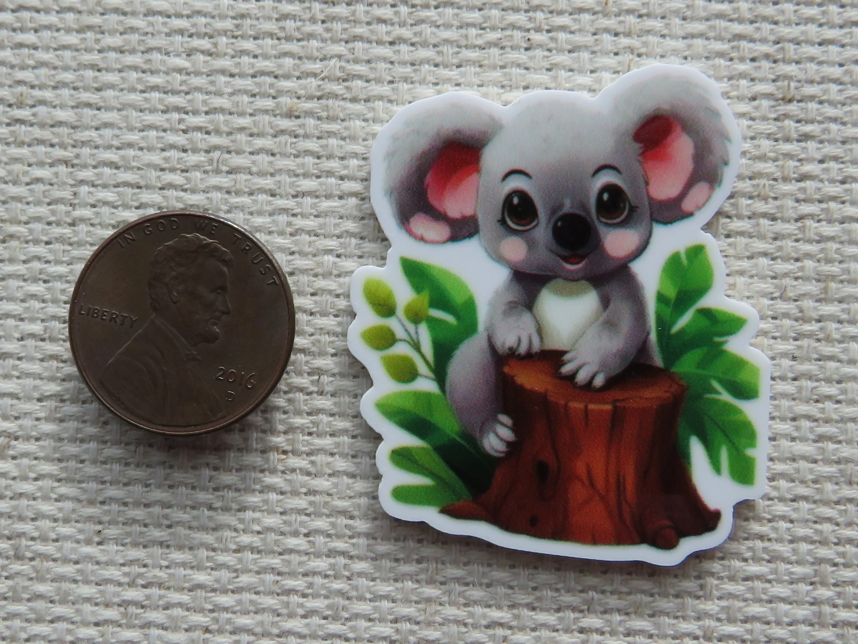 Koala on a Tree Stump Needle Minder, Cover Minder, Magnet