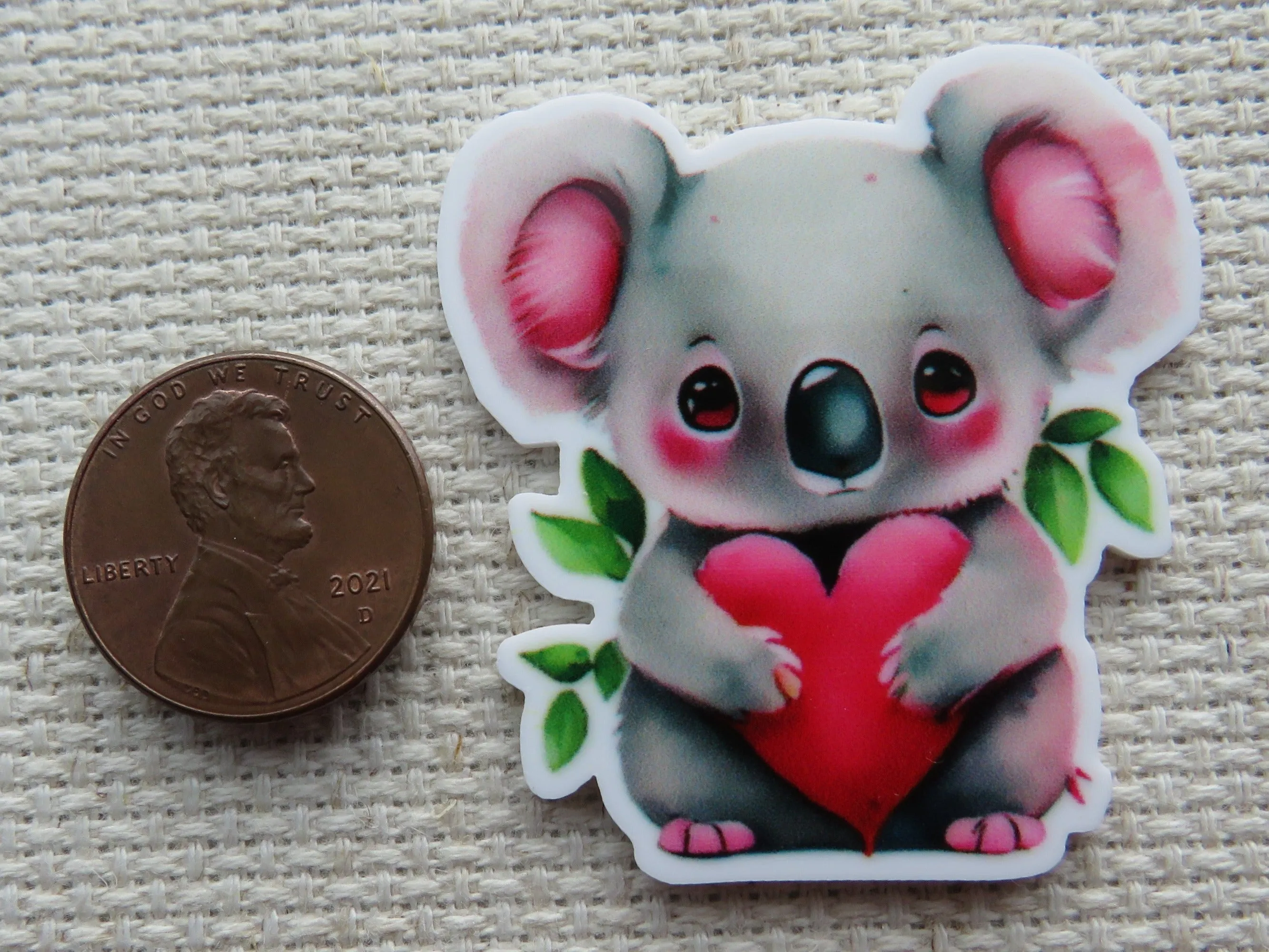 Koala with a Heart Needle Minder, Cover Minder, Magnet