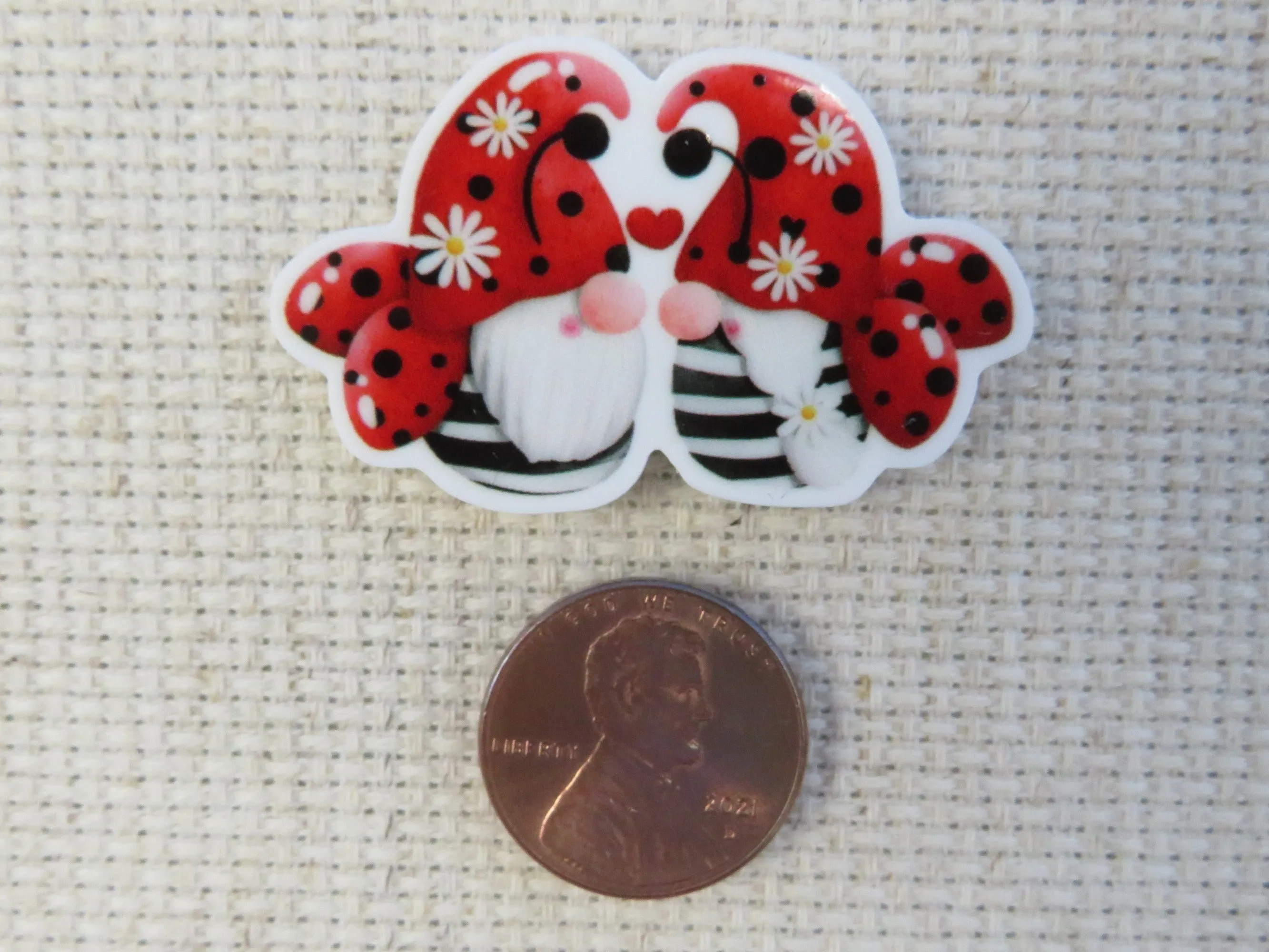 Ladybug Gnomes Needle Minder, Cover Minder, Magnet