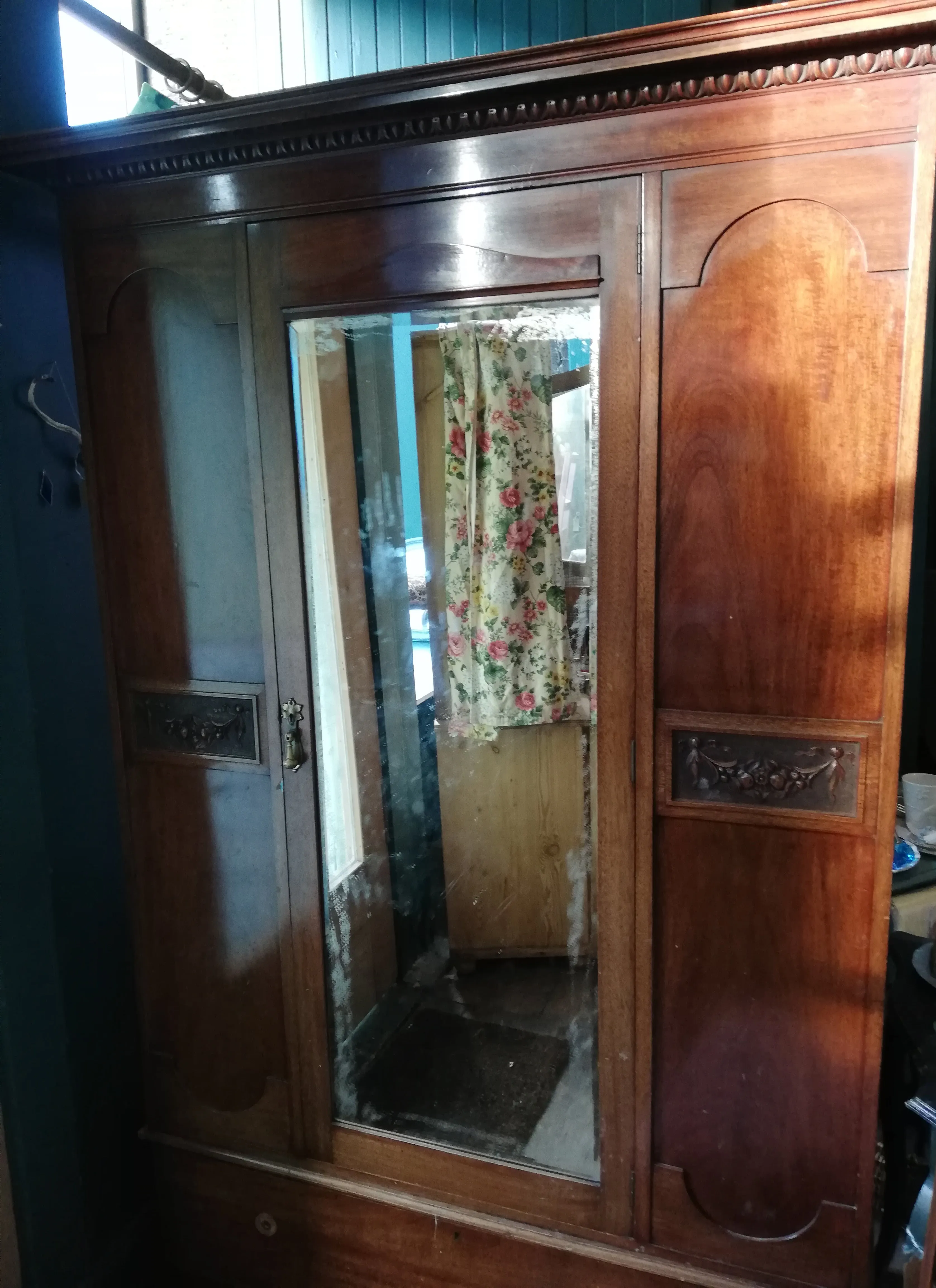 Large vintage wardrobe stripped finish for Nora