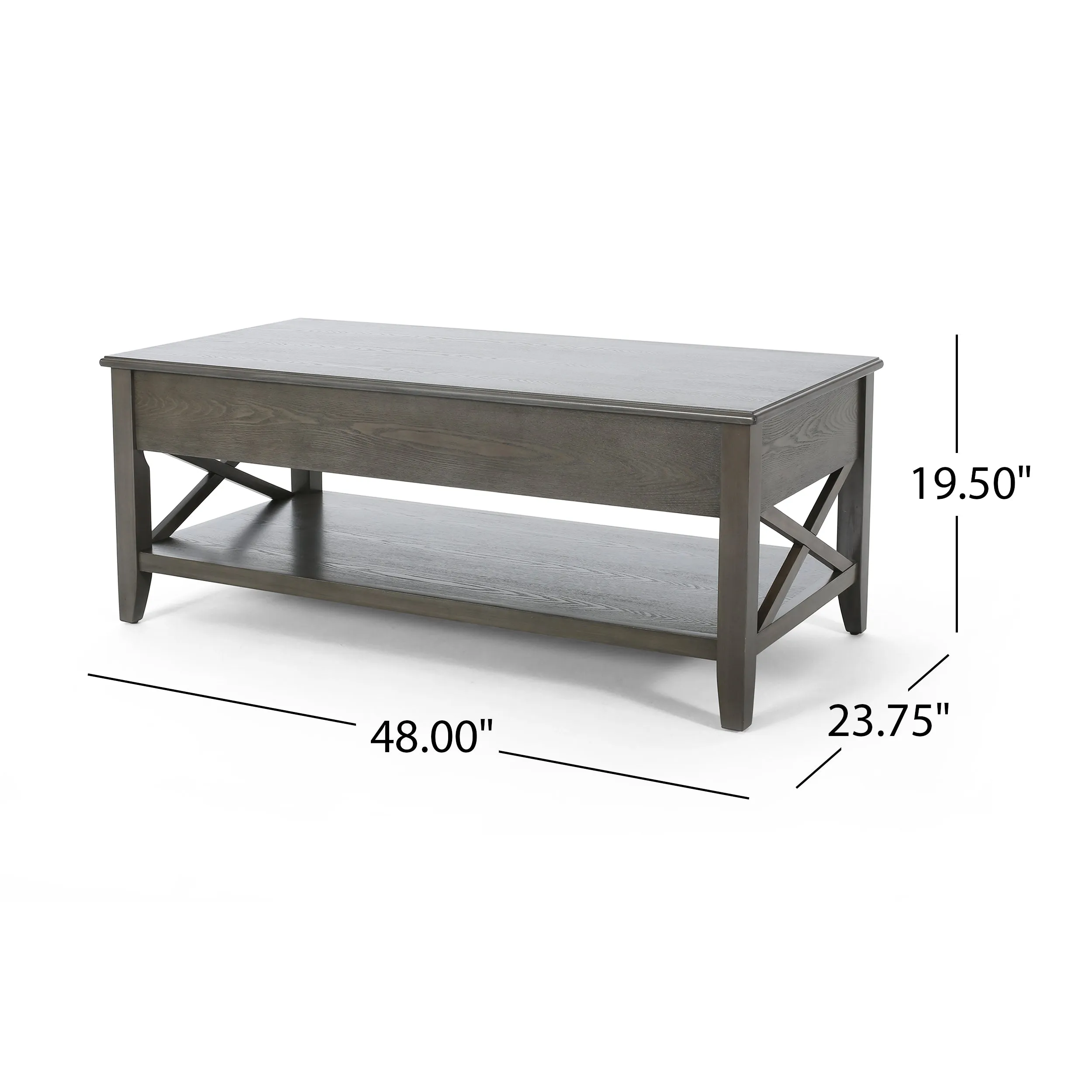 Laurel Luke Farmhouse Faux Wood Lift Top Coffee Table
