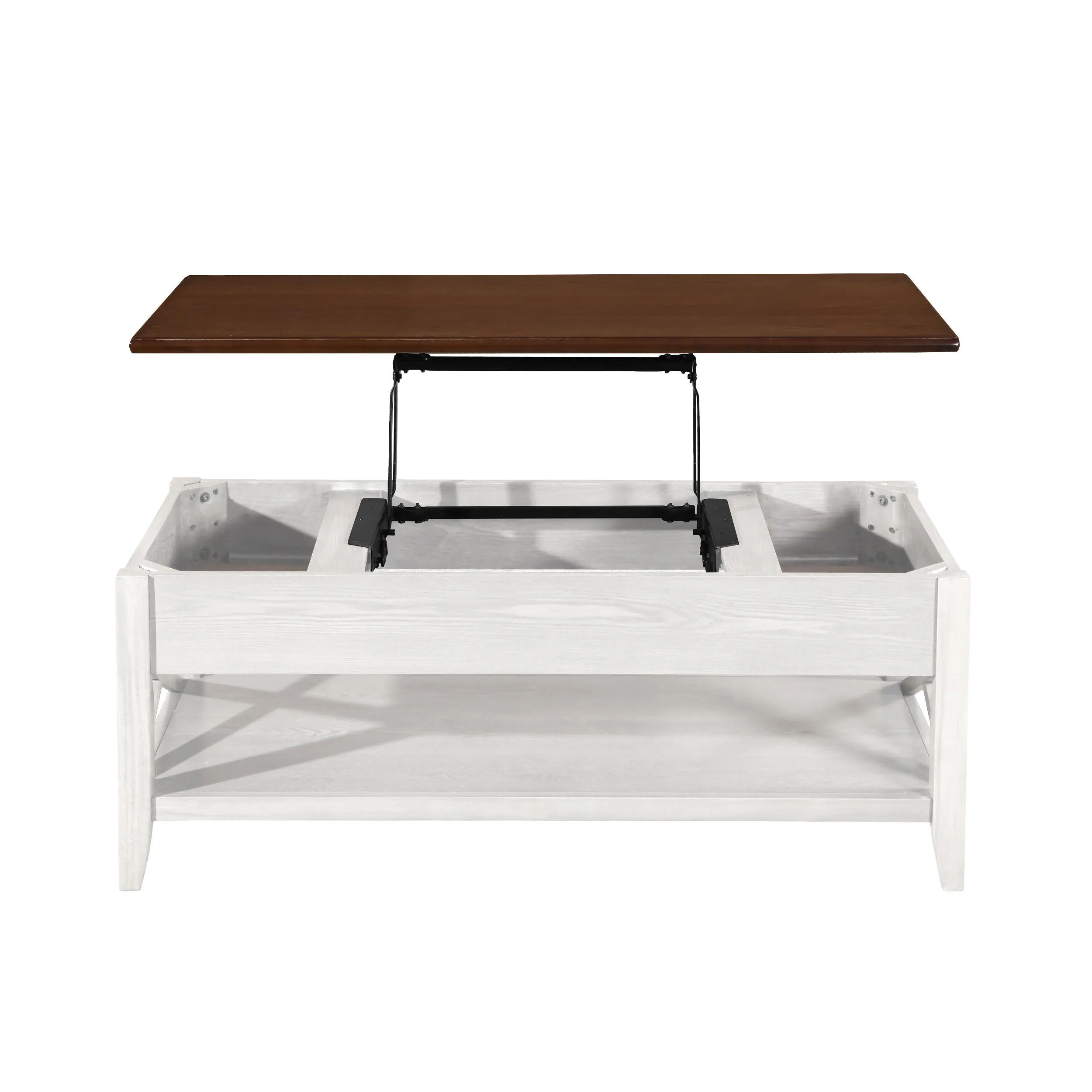 Laurel Luke Farmhouse Faux Wood Lift Top Coffee Table