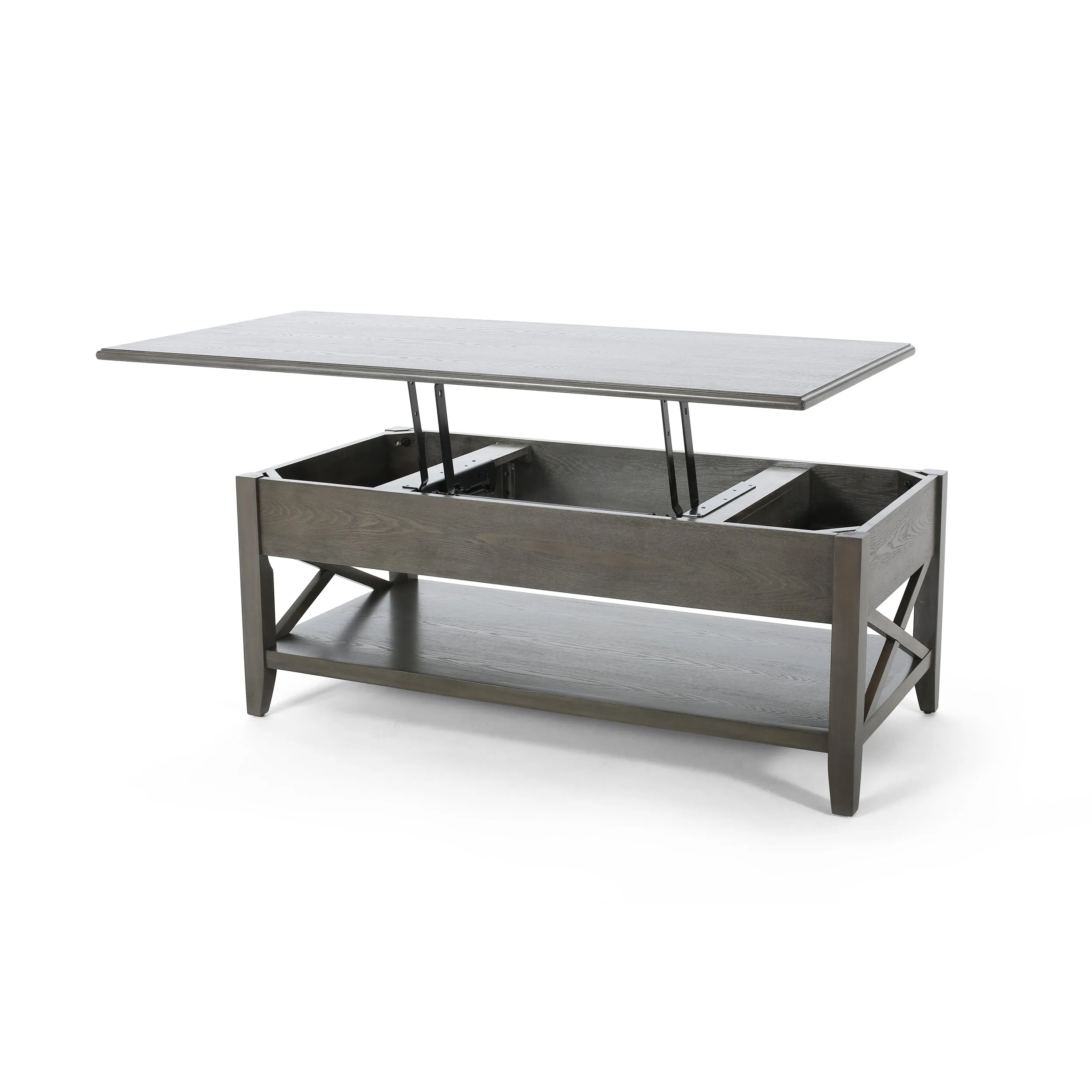 Laurel Luke Farmhouse Faux Wood Lift Top Coffee Table