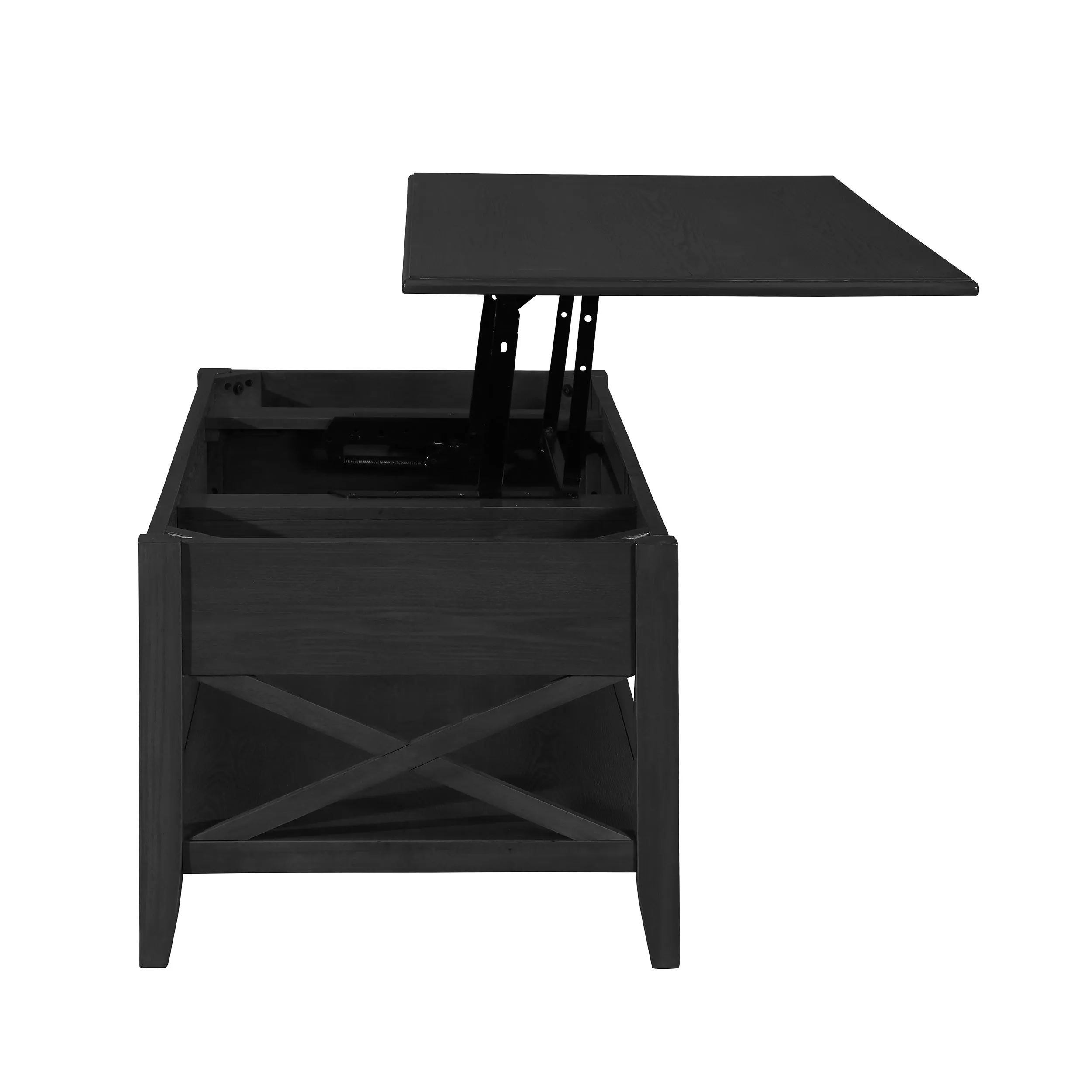 Laurel Luke Farmhouse Faux Wood Lift Top Coffee Table