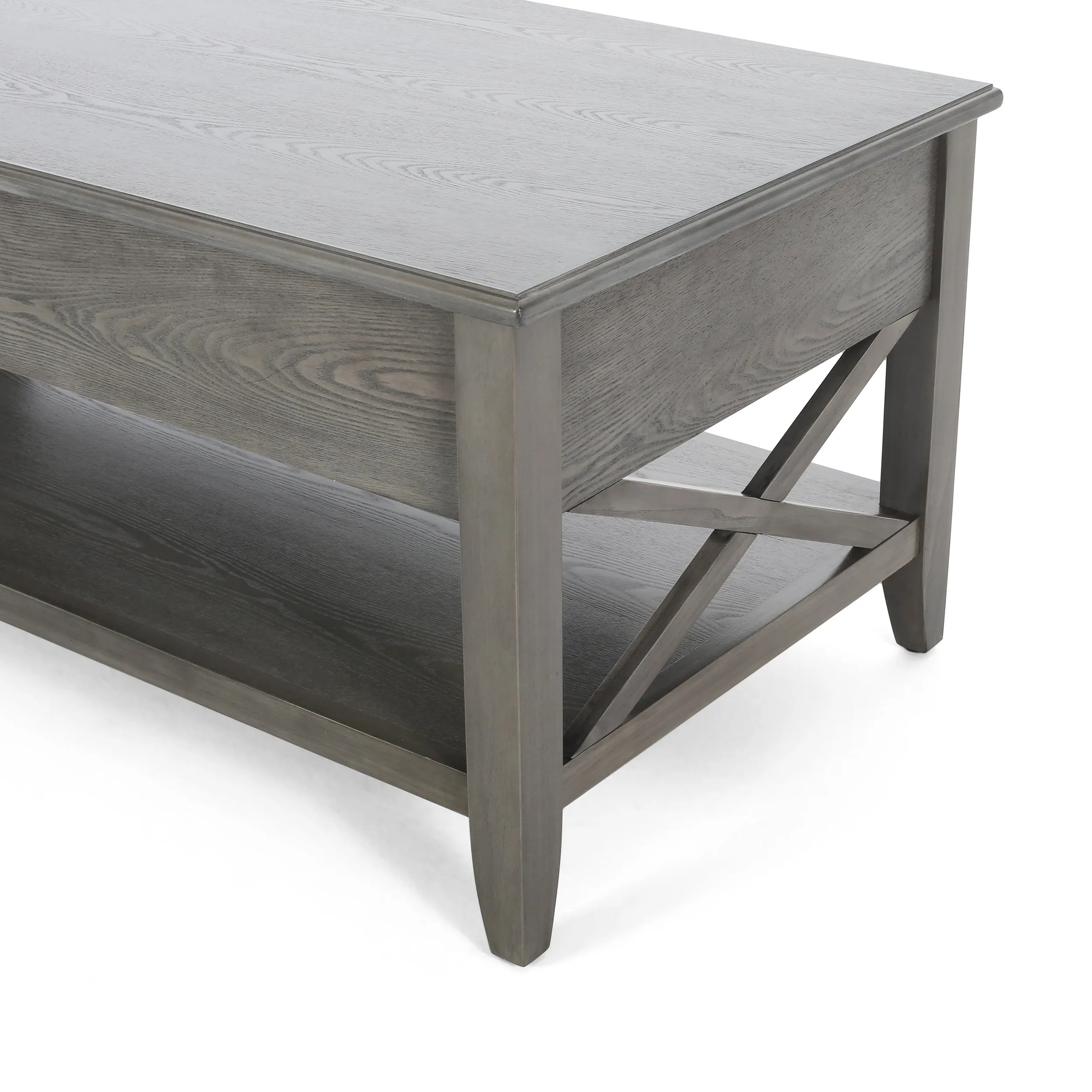 Laurel Luke Farmhouse Faux Wood Lift Top Coffee Table