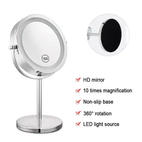 Makeup Mirror LED 7 Inch  Rotating Cosmetic Mirror Stand Magnifier Mirror