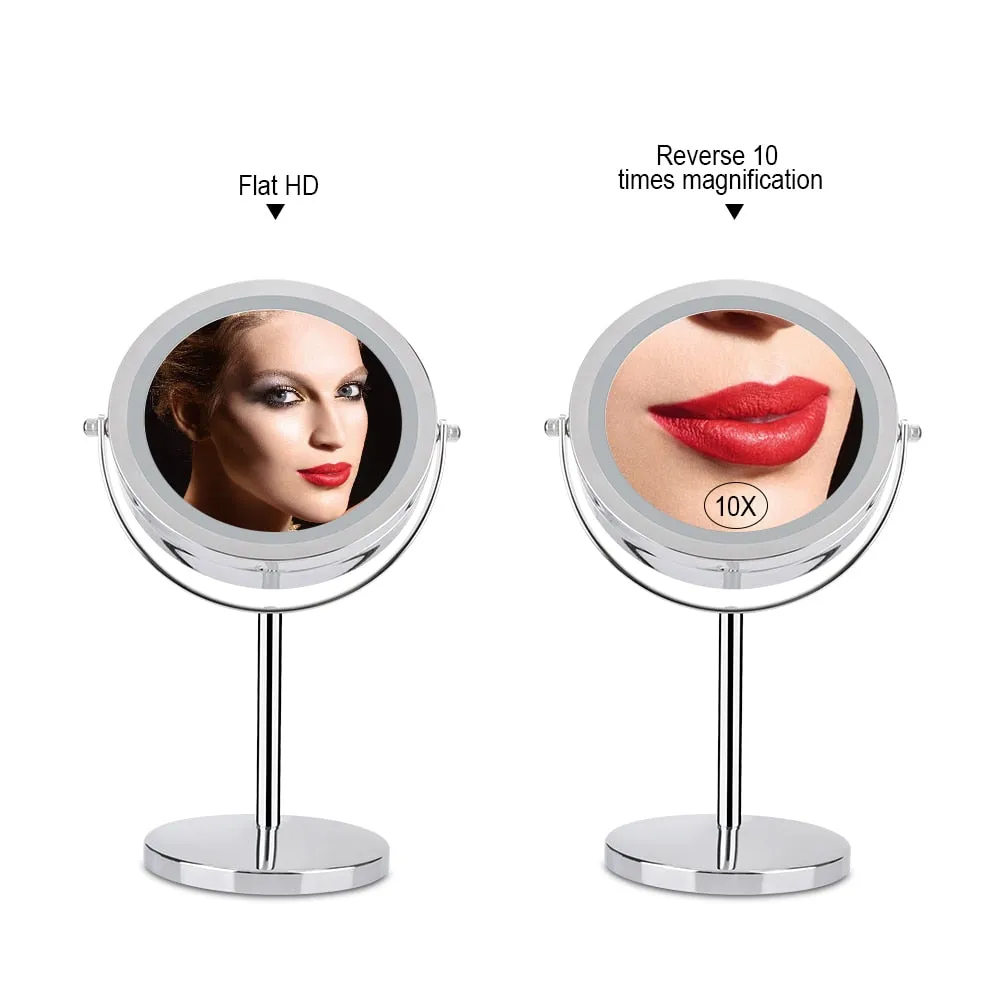 Makeup Mirror LED 7 Inch  Rotating Cosmetic Mirror Stand Magnifier Mirror