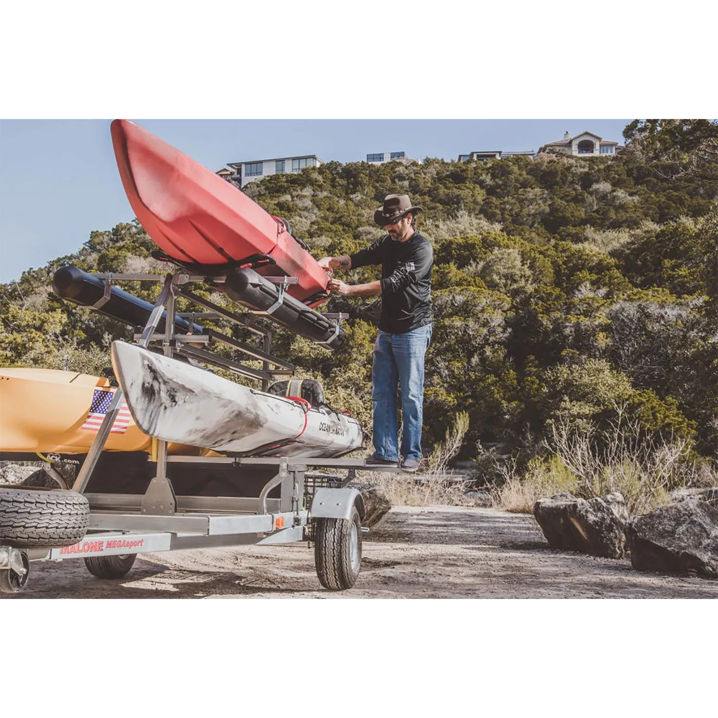Malone MegaSport 2-Boat MegaWing Ultimate Angler Trailer Package (Closeout)