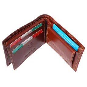 Mens hard leather wallet with pocket for coins