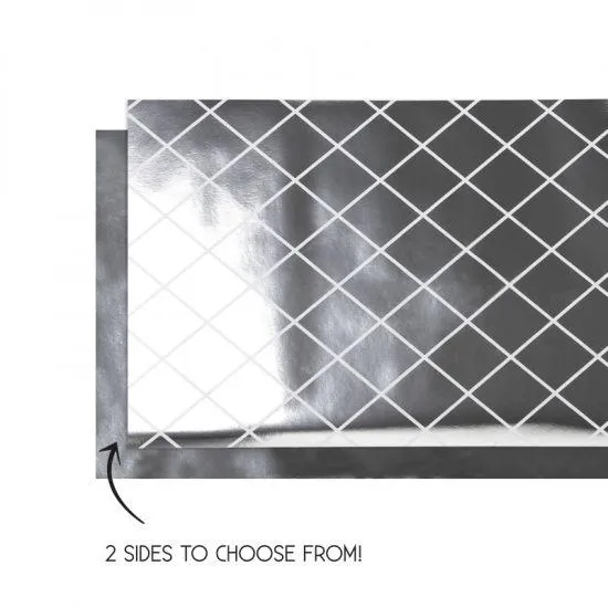Metallic Silver Reversible Paper Table Runner