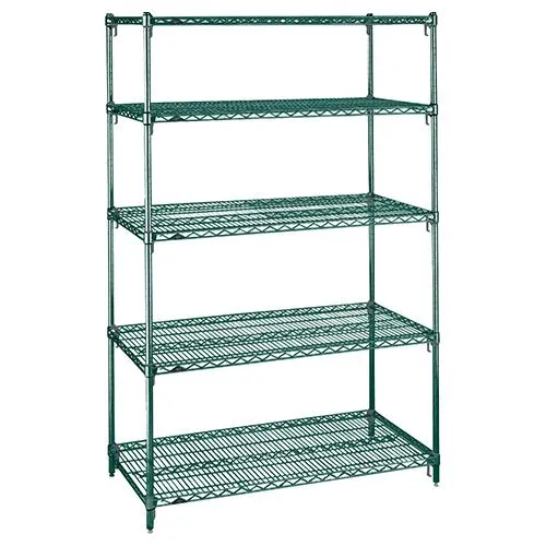 Metro 5A327K3 18" x 30" x 74" Metroseal&reg; Green Wire Shelving Unit with 5 Super Adjustable&trade; Wire Shelves