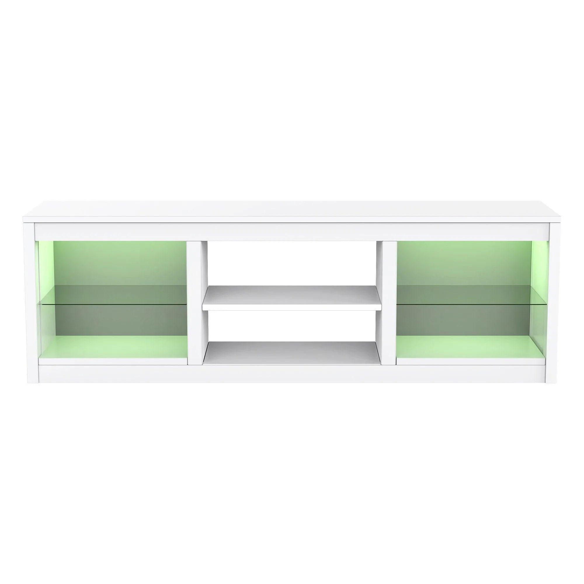 Modern 66" LED TV Stand with 23" Electric Fireplace for Living Room