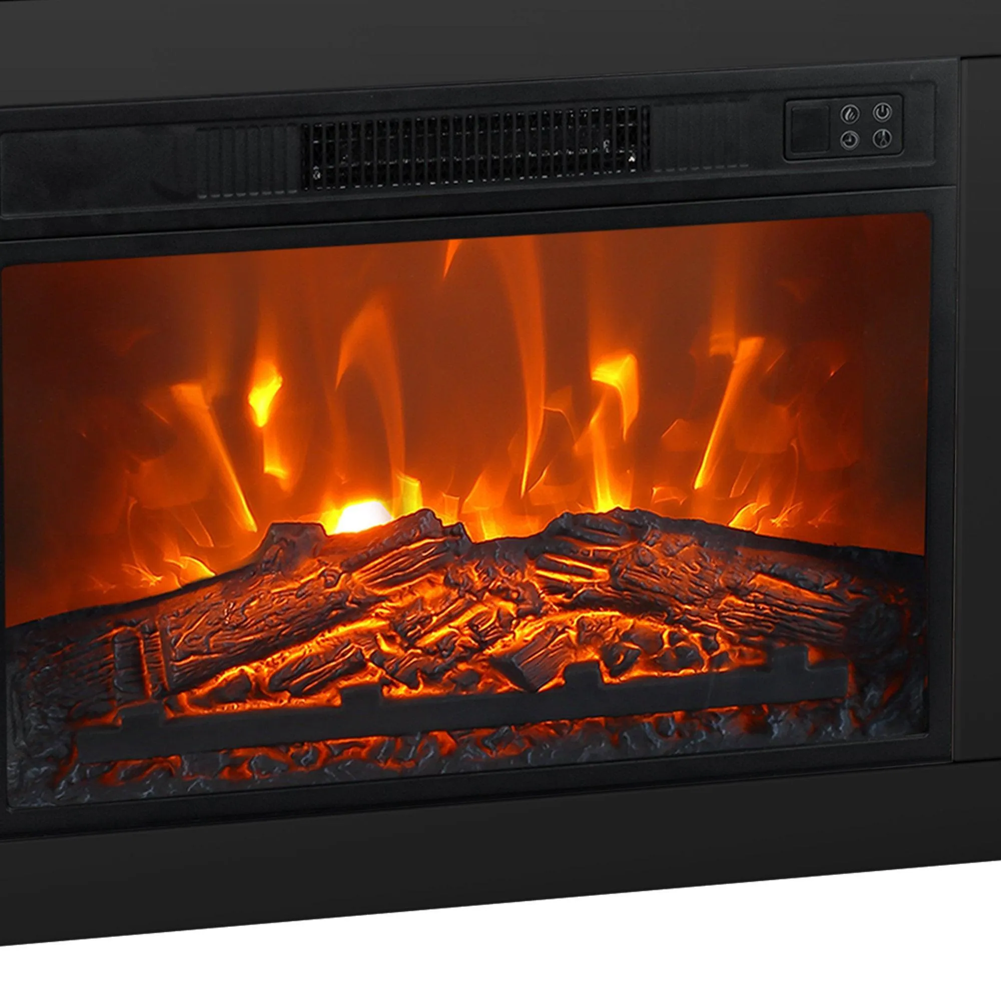 Modern 66" LED TV Stand with 23" Electric Fireplace for Living Room