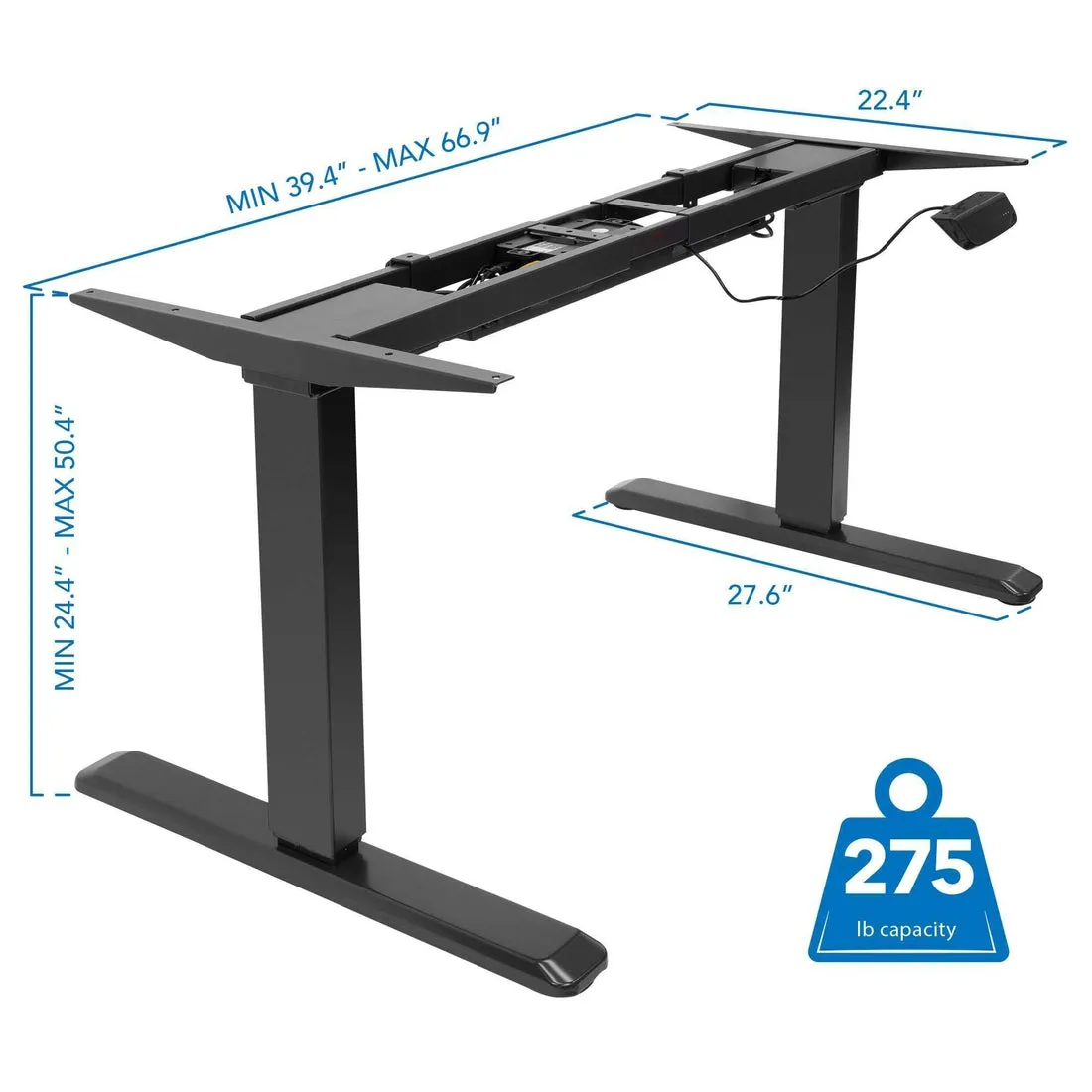 Mount-It! Dual Motor Electric Standing Desk (Frame Only), MI-8030