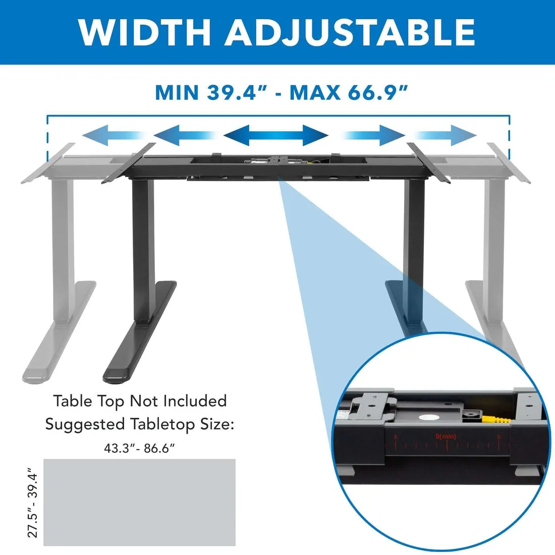Mount-It! Dual Motor Electric Standing Desk (Frame Only), MI-8030
