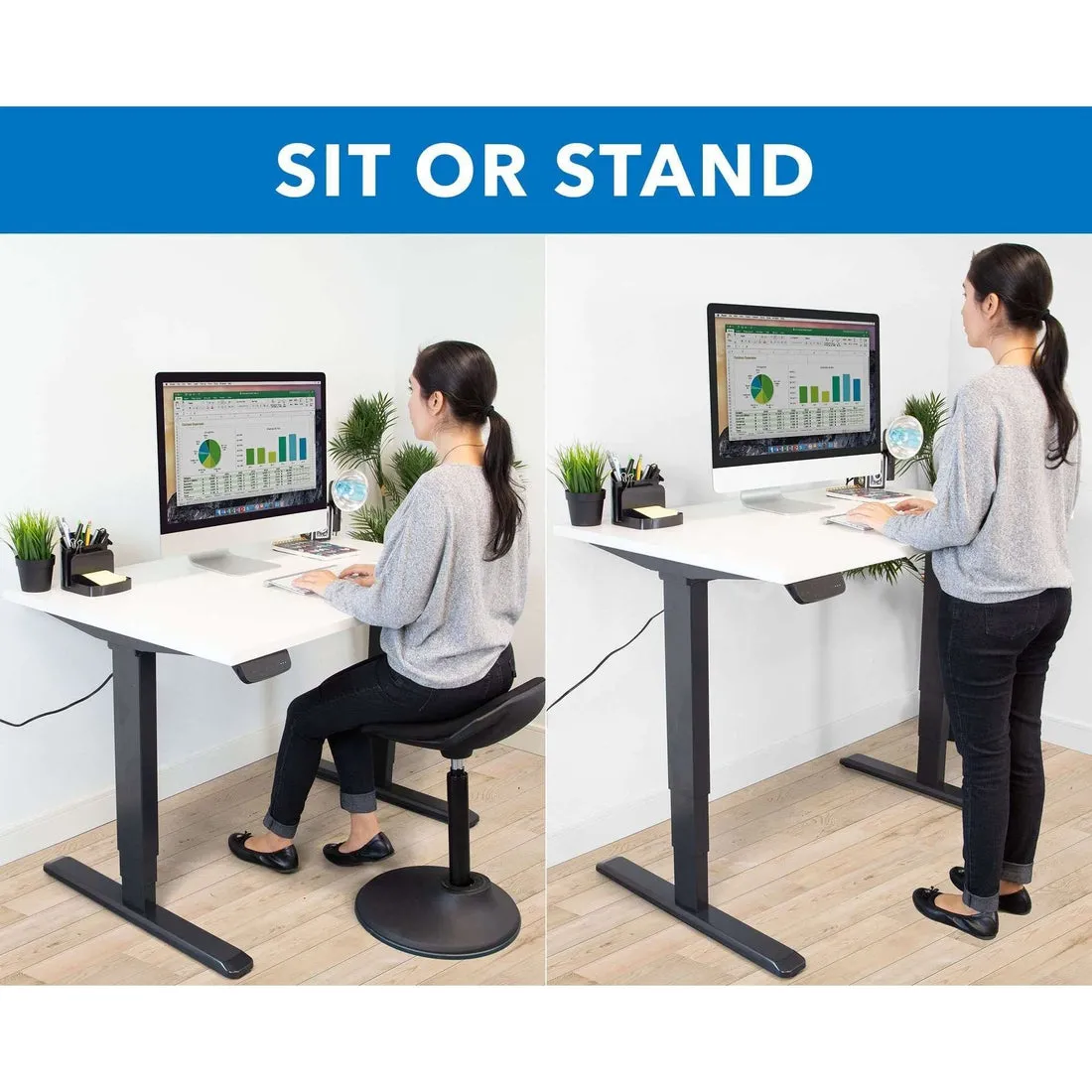Mount-It! Dual Motor Electric Standing Desk (Frame Only), MI-8030