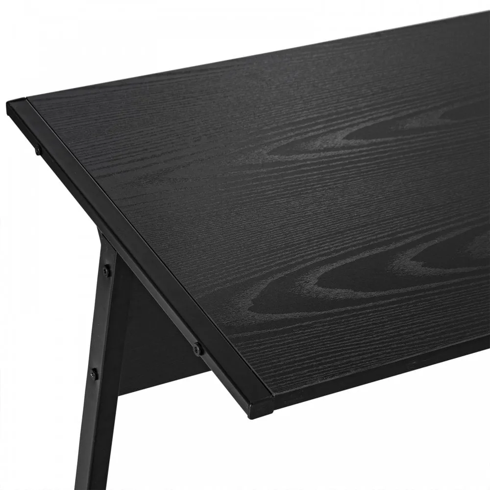 Particle Board L-Shaped Home Office Desk Black