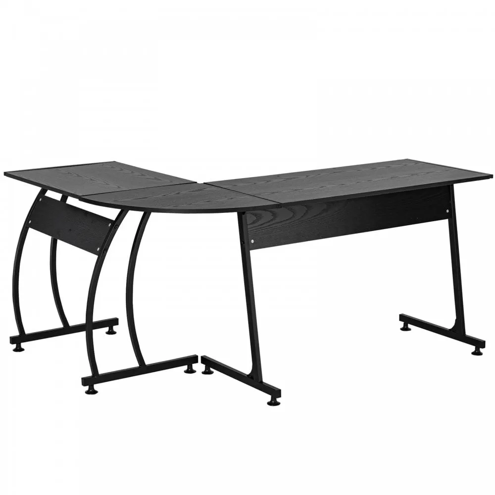 Particle Board L-Shaped Home Office Desk Black