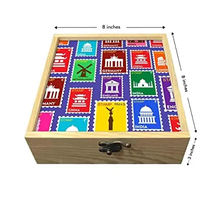 Passport Cover Luggage Tag Wooden Gift Box Set - The World Traveller