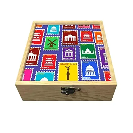 Passport Cover Luggage Tag Wooden Gift Box Set - The World Traveller