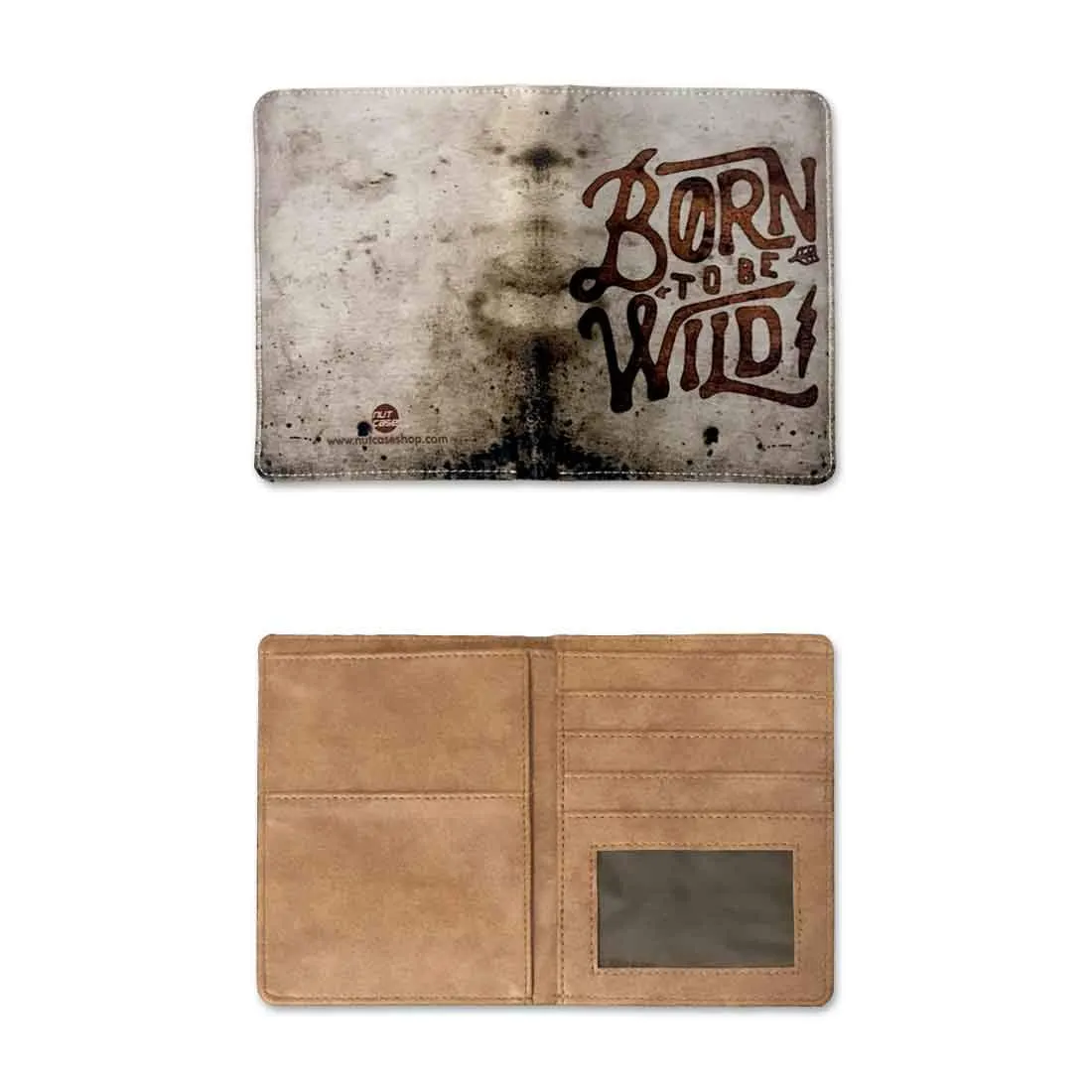 Passport Holder Leather Travel Wallet Organizer - Born To Be Wild