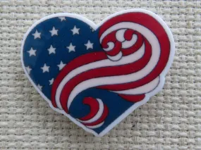 Patriotic Heart Needle Minder, Cover Minder, Magnet