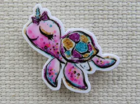 Pink Unicorn Turtle Needle Minder, Cover Minder, Magnet