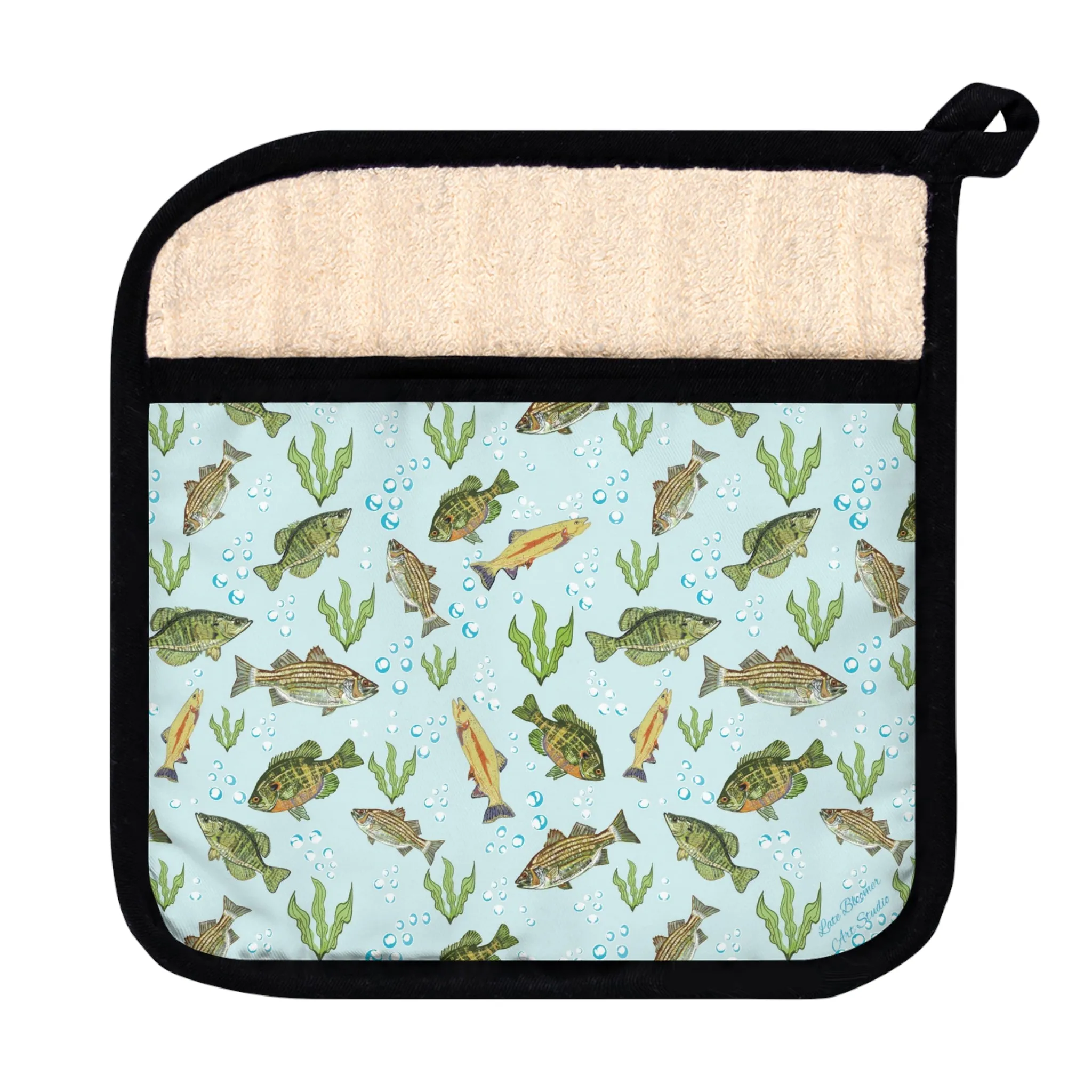 Pot Holder with Pocket-Fresh Water Fishes
