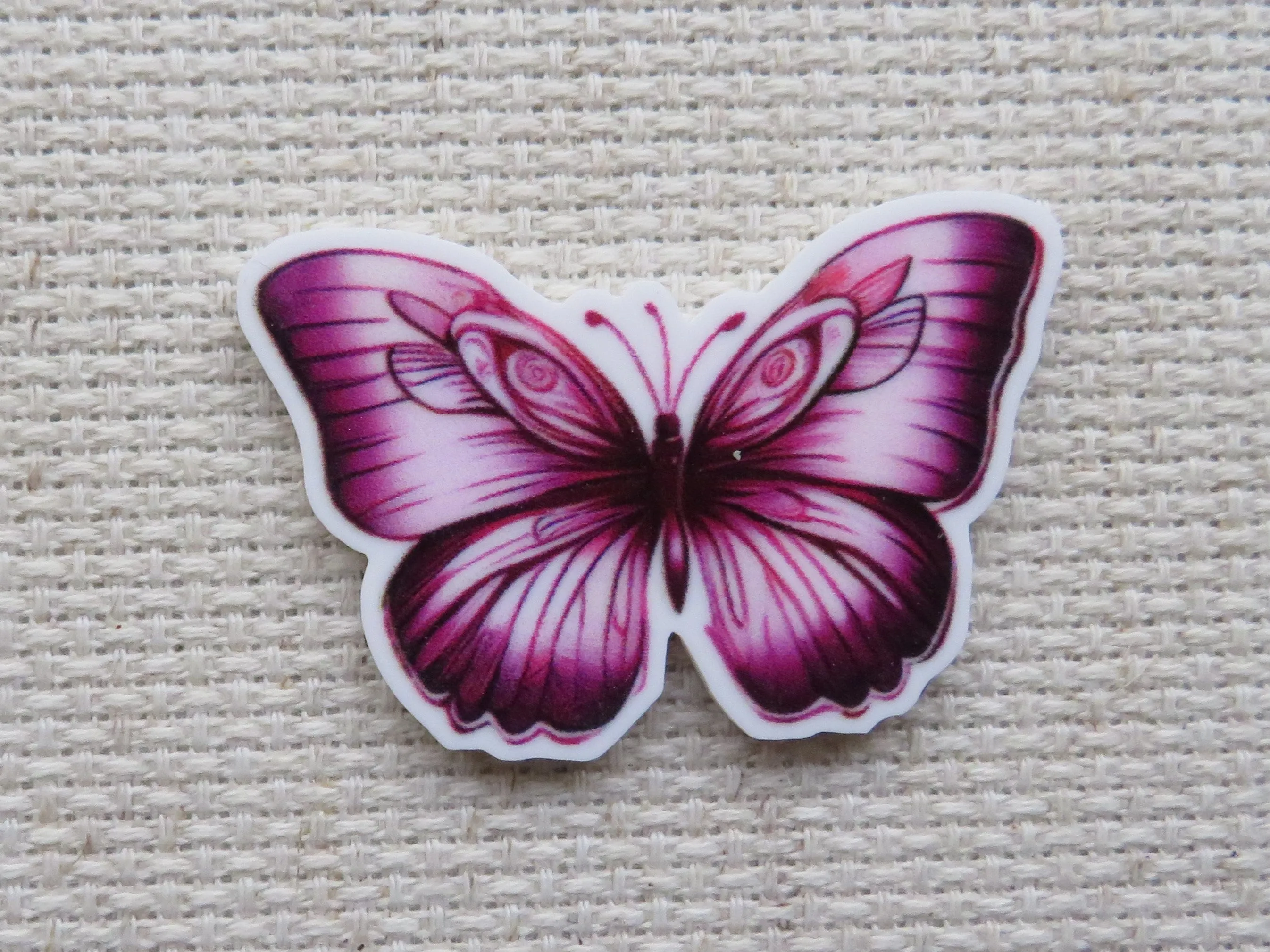 Pretty pink Butterfly Needle Minder, Cover Minder, Magnet