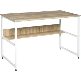 ProperAV Extra 120 x 60cm Home Office Desk with Storage Shelf & Metal Frame