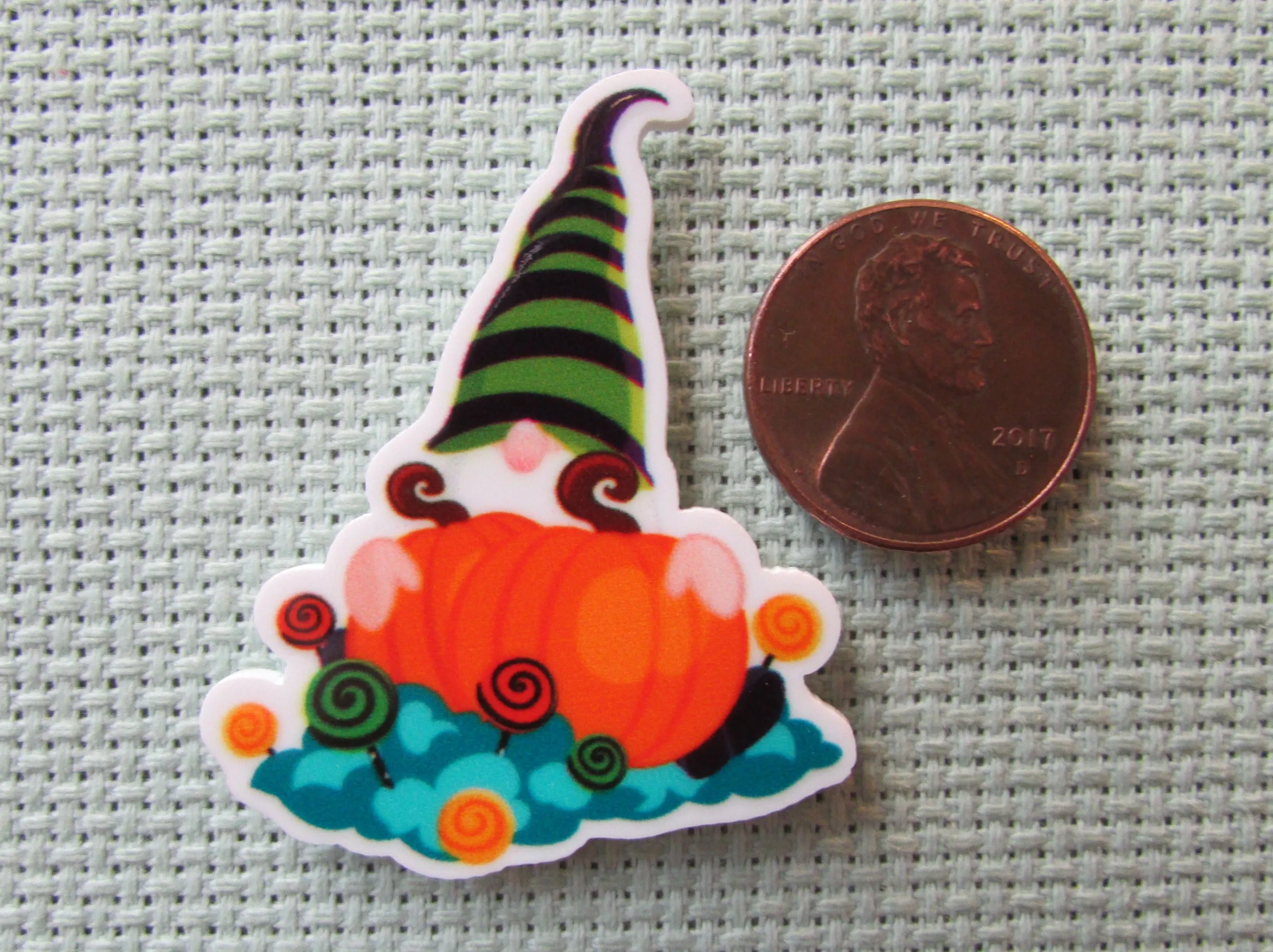 Pumpkin Gnome Needle Minder, Cover Minder, Magnet