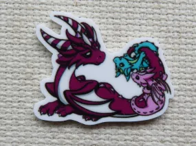Purple Dragon with Babies Needle Minder, Cover Minder, Magnet