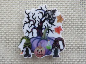 Purple Pumpkin Gnomes Needle Minder, Cover Minder, Magnet