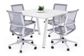 Quadro A Legs Modern Boardroom Table - Rounded Corners [1100L x 1100W with Rounded Corners]