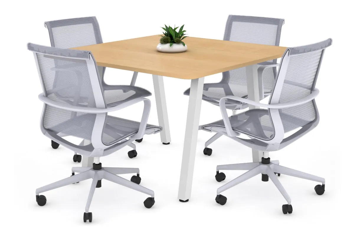 Quadro A Legs Modern Boardroom Table - Rounded Corners [1100L x 1100W with Rounded Corners]