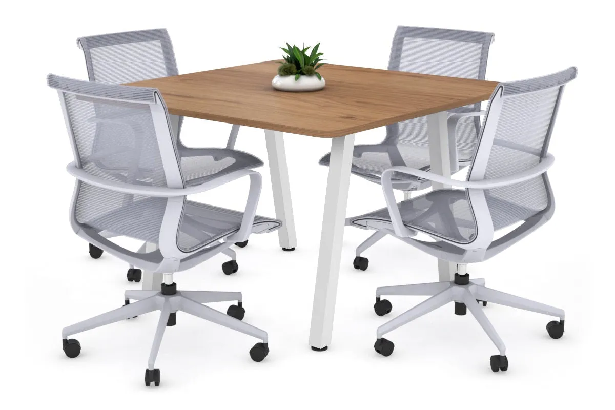 Quadro A Legs Modern Boardroom Table - Rounded Corners [1100L x 1100W with Rounded Corners]