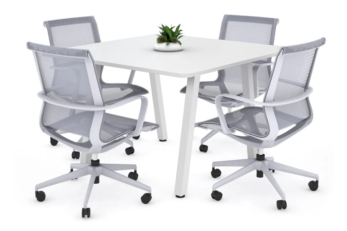 Quadro A Legs Modern Boardroom Table - Rounded Corners [1100L x 1100W with Rounded Corners]