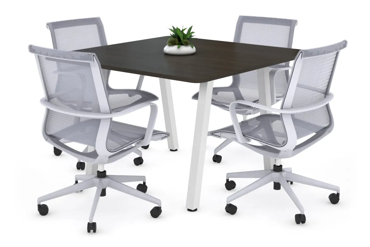 Quadro A Legs Modern Boardroom Table - Rounded Corners [1100L x 1100W with Rounded Corners]